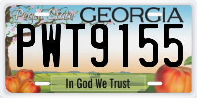 GA license plate PWT9155