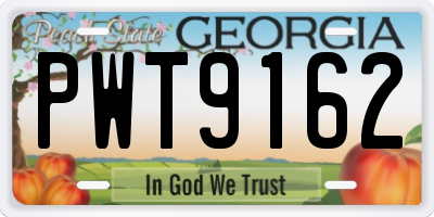 GA license plate PWT9162
