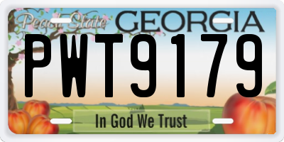 GA license plate PWT9179