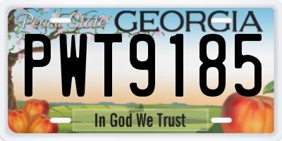 GA license plate PWT9185