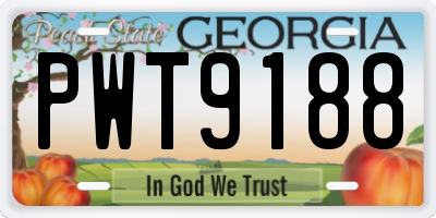 GA license plate PWT9188