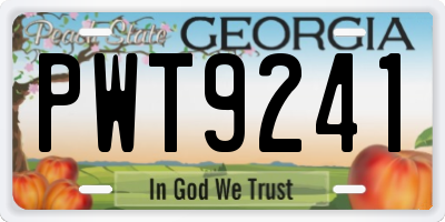 GA license plate PWT9241