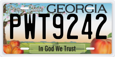 GA license plate PWT9242