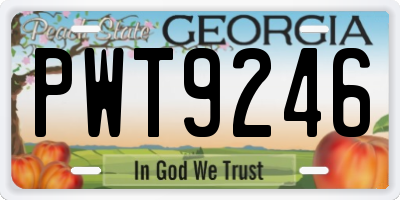 GA license plate PWT9246