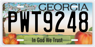 GA license plate PWT9248