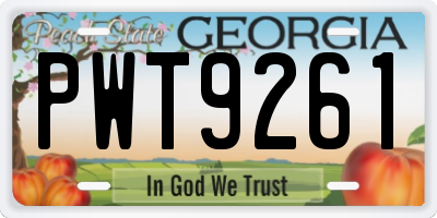 GA license plate PWT9261