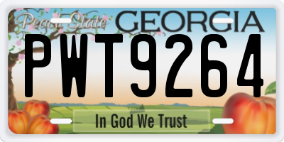 GA license plate PWT9264