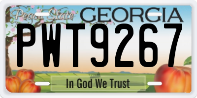 GA license plate PWT9267