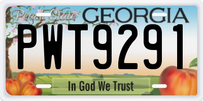 GA license plate PWT9291