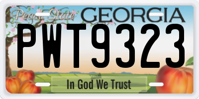GA license plate PWT9323