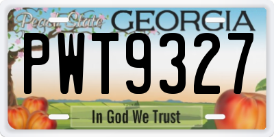 GA license plate PWT9327