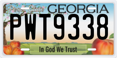 GA license plate PWT9338