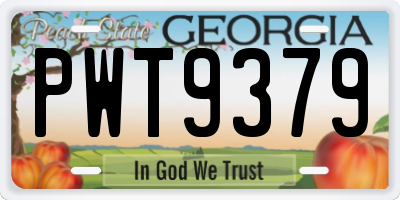 GA license plate PWT9379