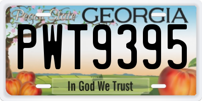 GA license plate PWT9395