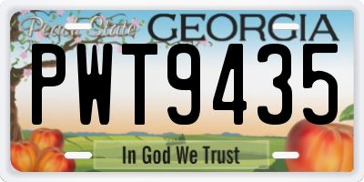 GA license plate PWT9435