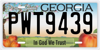 GA license plate PWT9439