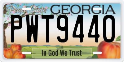 GA license plate PWT9440