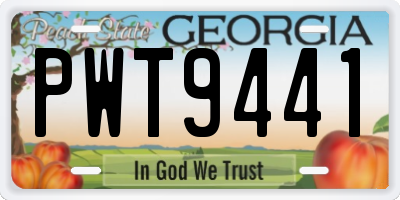 GA license plate PWT9441