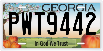 GA license plate PWT9442