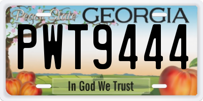 GA license plate PWT9444