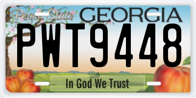 GA license plate PWT9448