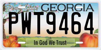GA license plate PWT9464