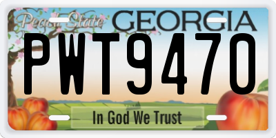 GA license plate PWT9470