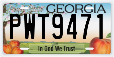 GA license plate PWT9471