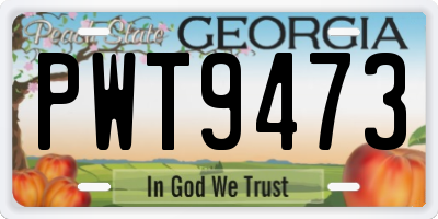GA license plate PWT9473