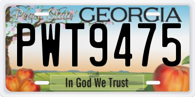 GA license plate PWT9475