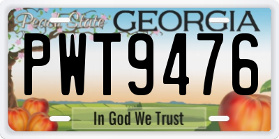 GA license plate PWT9476