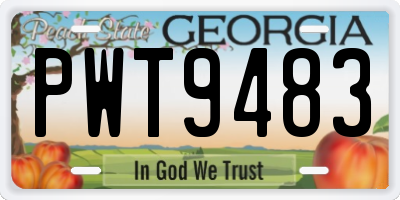 GA license plate PWT9483
