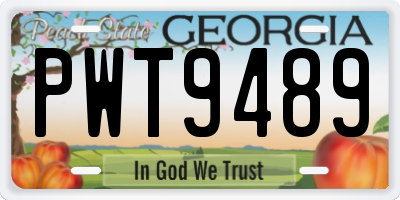 GA license plate PWT9489