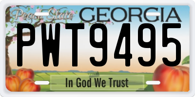 GA license plate PWT9495