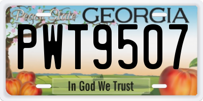 GA license plate PWT9507