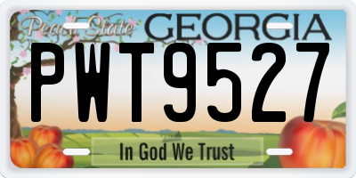 GA license plate PWT9527