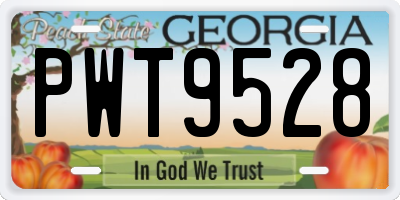 GA license plate PWT9528