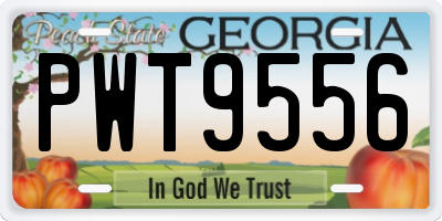 GA license plate PWT9556