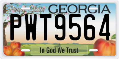GA license plate PWT9564