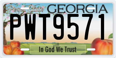 GA license plate PWT9571