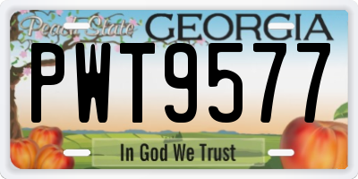 GA license plate PWT9577