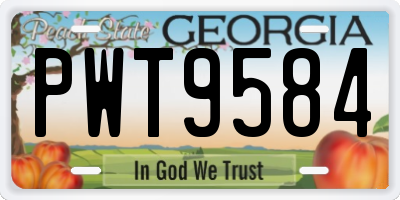 GA license plate PWT9584