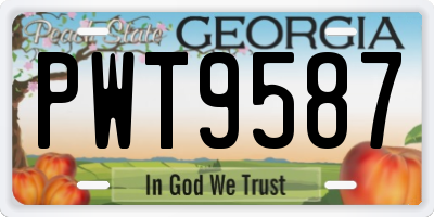 GA license plate PWT9587