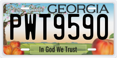 GA license plate PWT9590