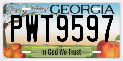 GA license plate PWT9597