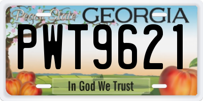 GA license plate PWT9621