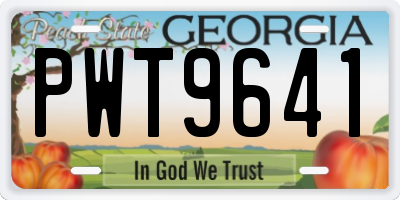 GA license plate PWT9641