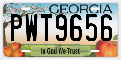 GA license plate PWT9656