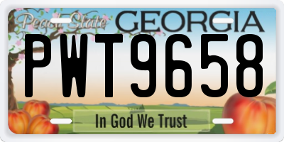 GA license plate PWT9658