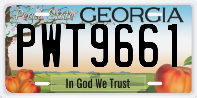 GA license plate PWT9661